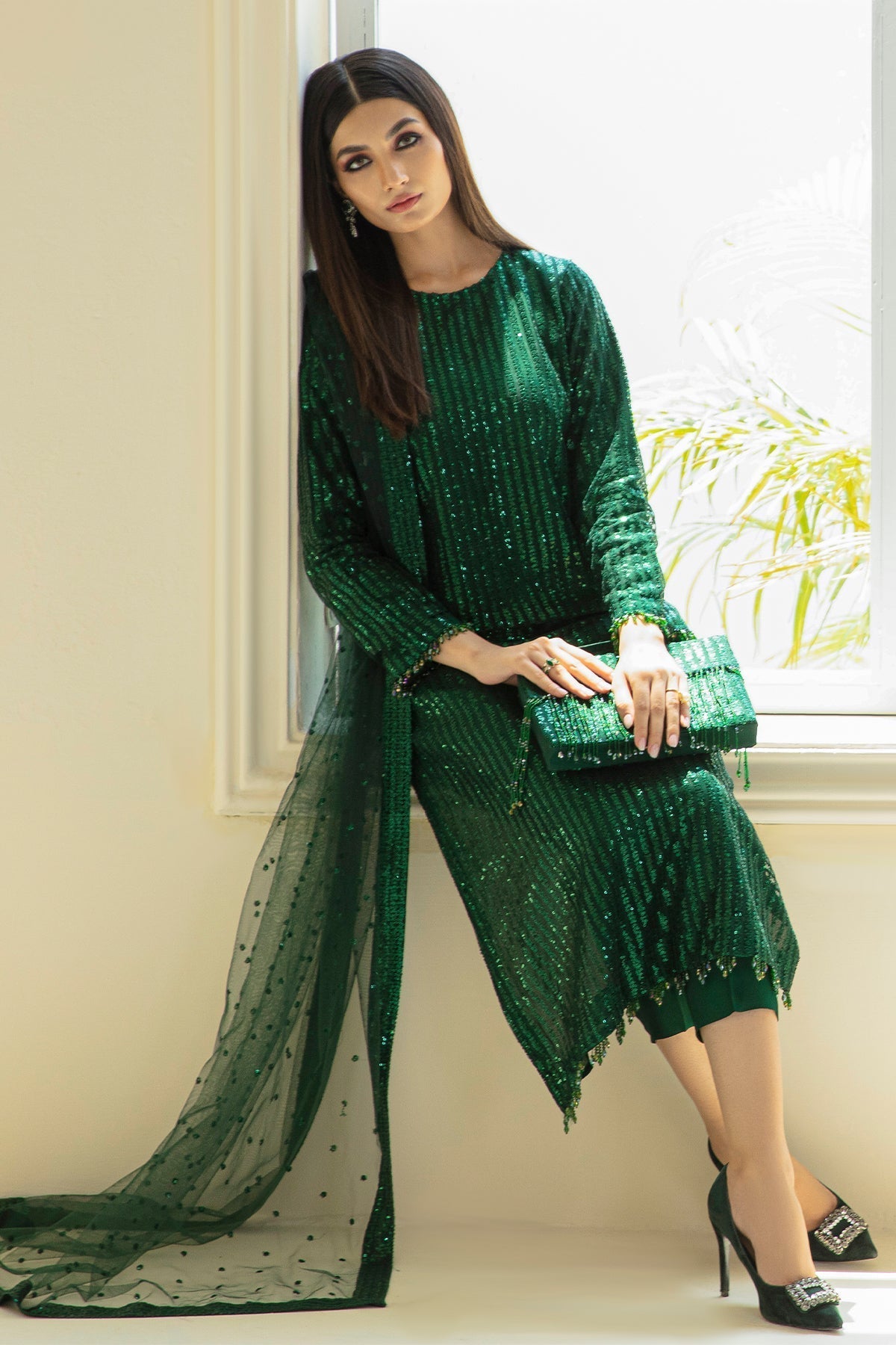 Embroidered Net By Baroque - STITCHED