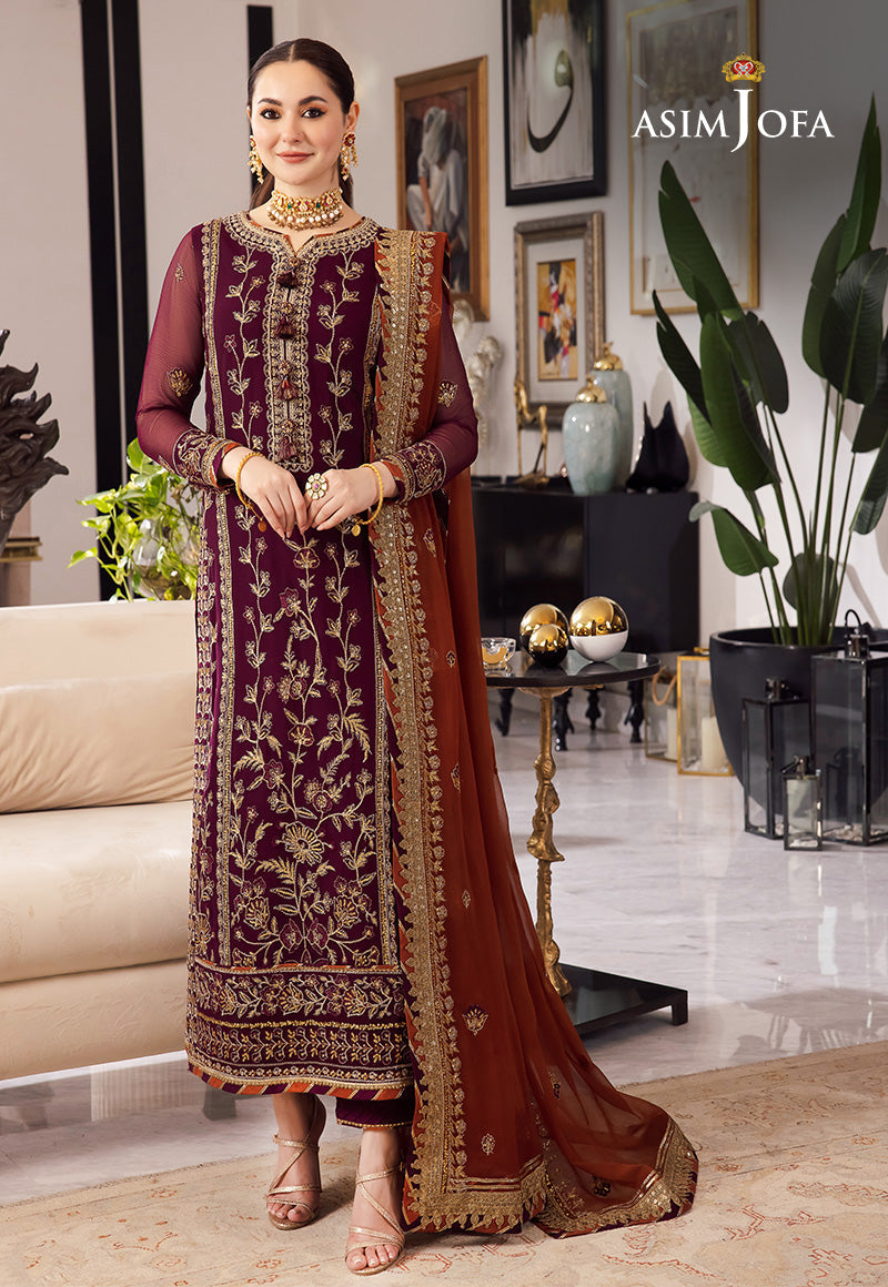 3 Piece Stitched - Luxury Embroidered Chiffon | AsimJofa